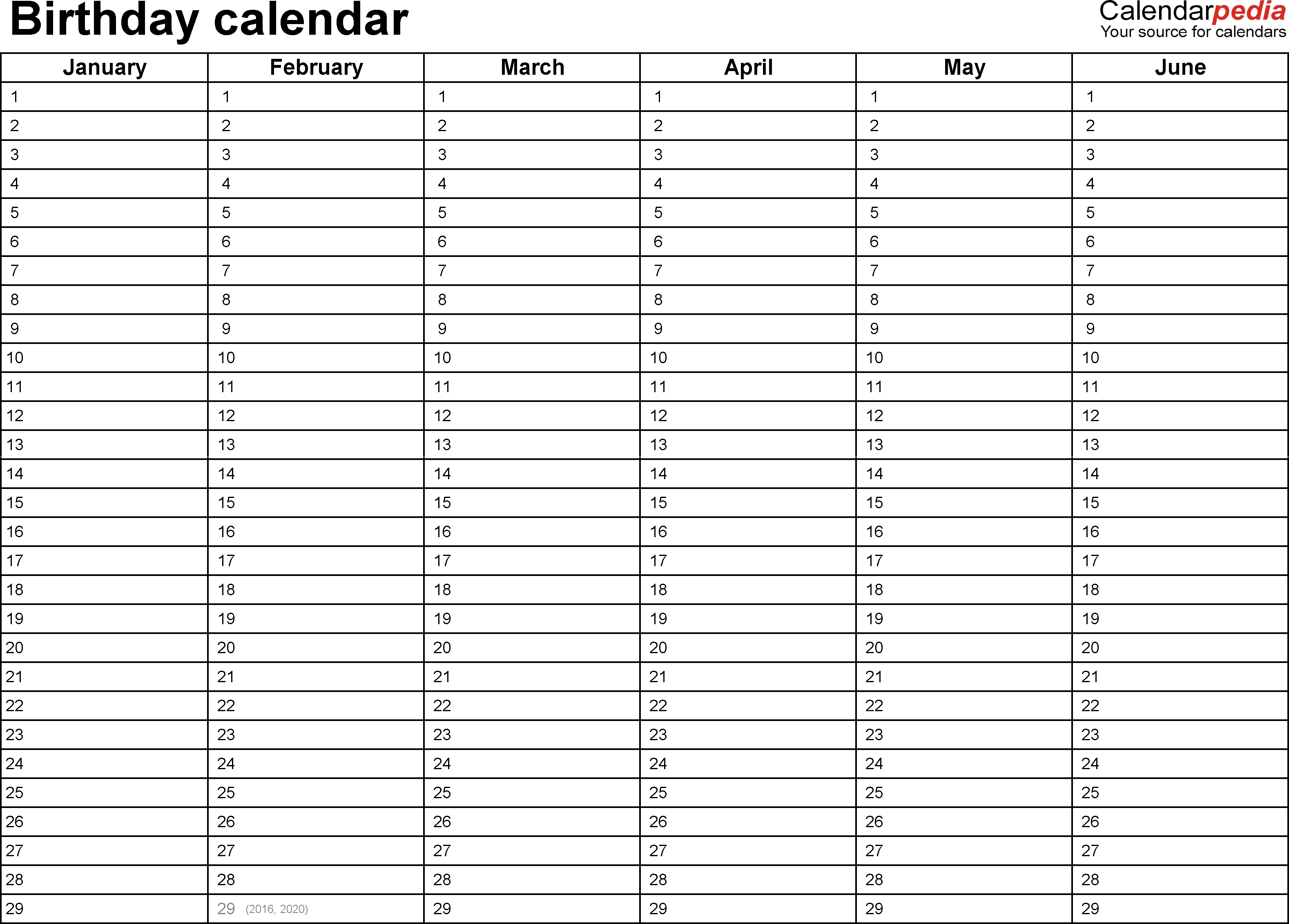 Birthday Calendars - 7 Free Printable Word Templates-81/2 X 11 Printable Monthly Calendar 2020