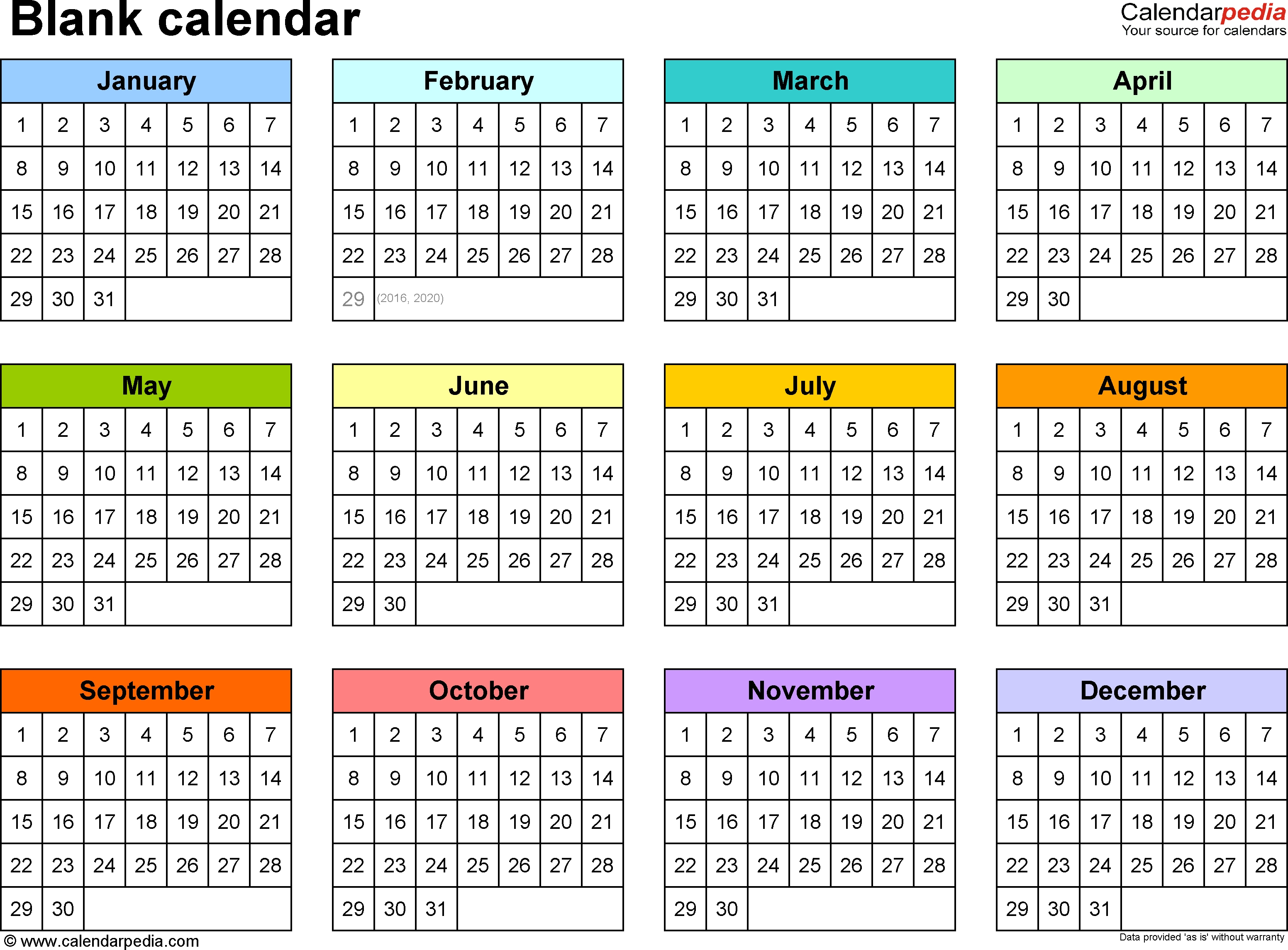 Blank Calendar - 9 Free Printable Microsoft Word Templates-Blank Calendar 4 Months One Page