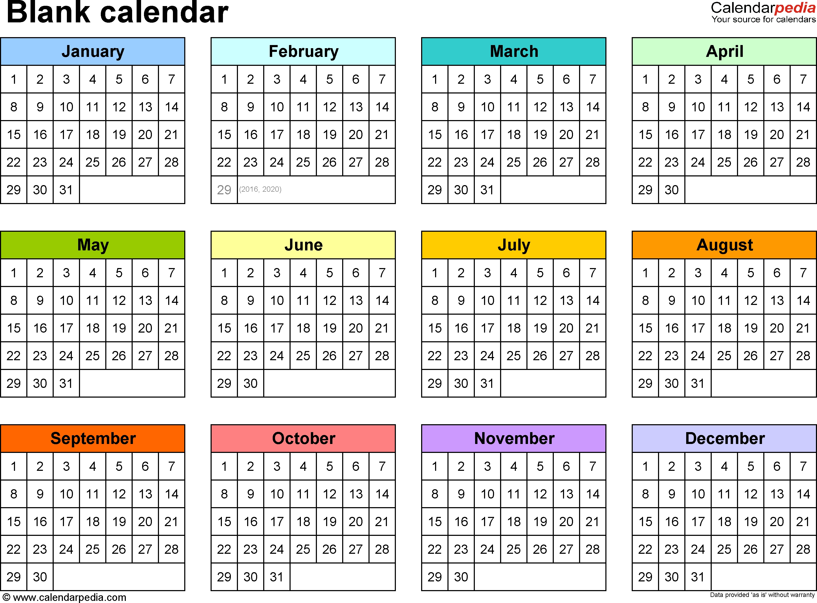 Blank Calendar - 9 Free Printable Microsoft Word Templates-Blank Month At A Glance Printable Calendar