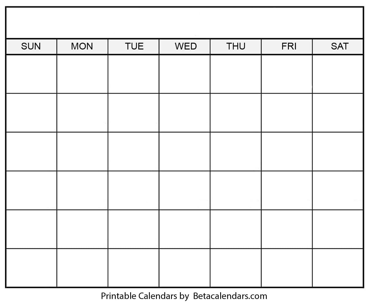 Blank Calendar - Beta Calendars-Blank Calendar To Fill In