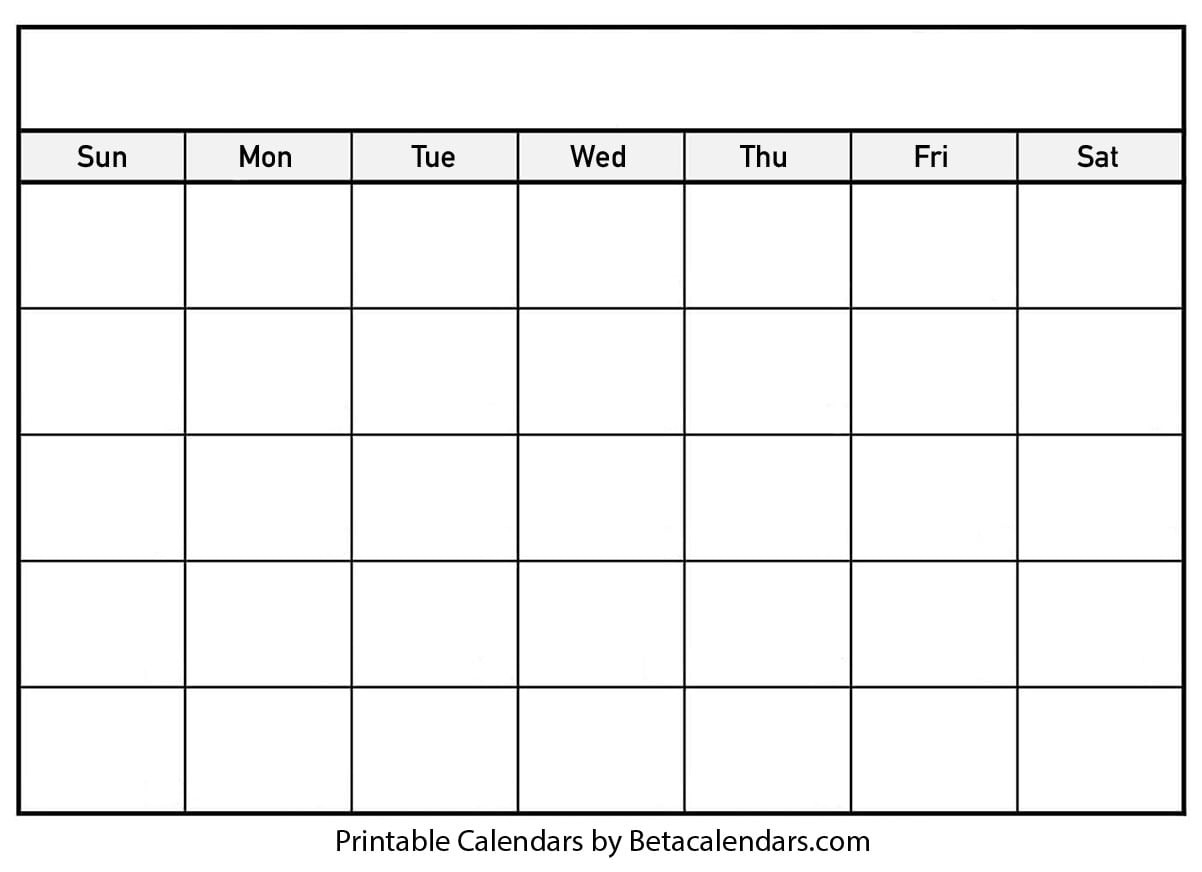 Blank Calendar - Beta Calendars-Fill In Printable Calendar Templates