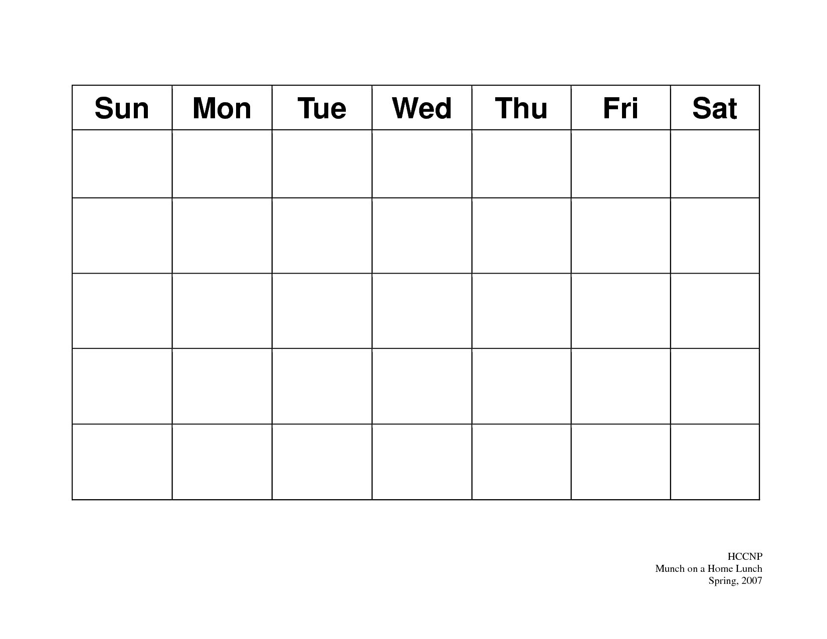 Blank Calender 31 Days Calendar Template Printable