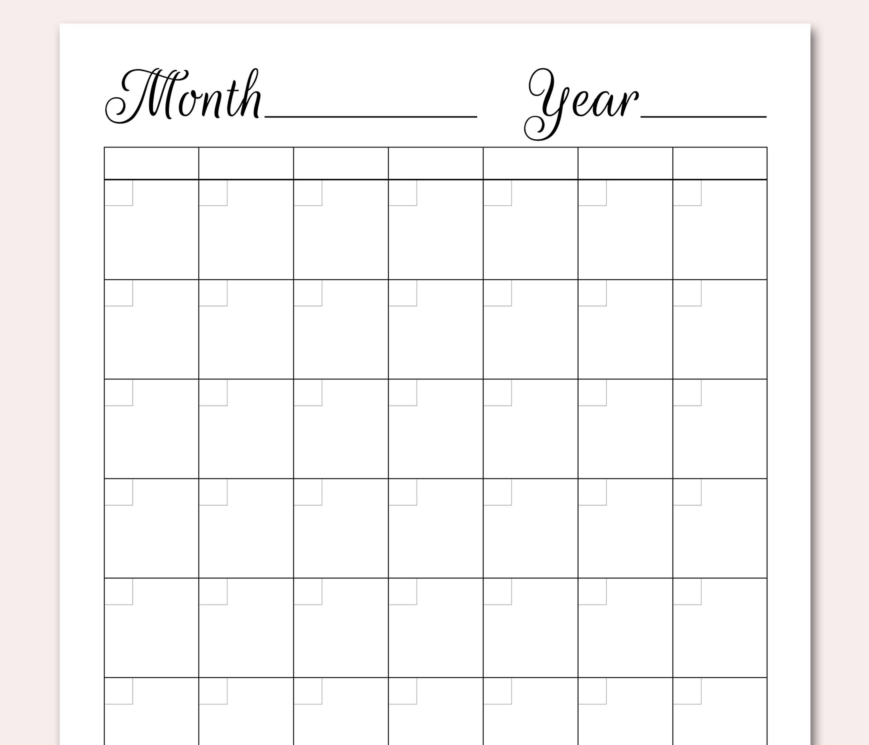 Blank Calendar Printable, Blank Perpetual Calendar, Diy Calendar Planner,  Blank Monthly Calendar Pdf, Custom, Simple, To Do, Planner, Desk-Perpetual Calendar Template Pdf