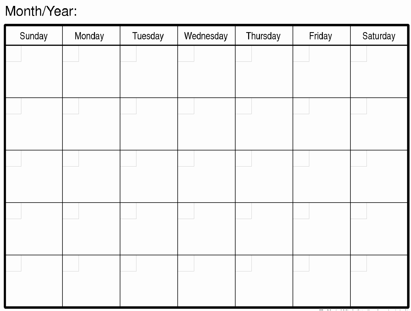 Blank Monthly Calendars To Print Free Calendar 2018-Printable Blank Monthly Calendar Template