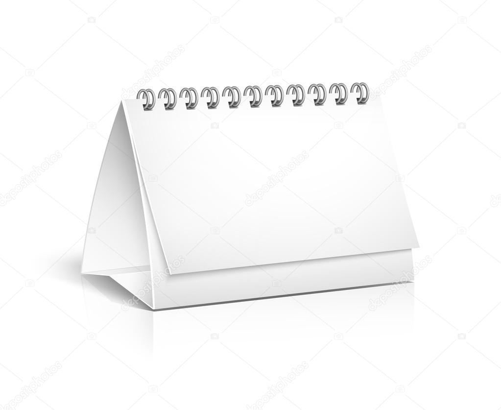 Blank Spiral Desktop Calendar — Stock Vector © Mssa-Blank Spiral Bound Calendar