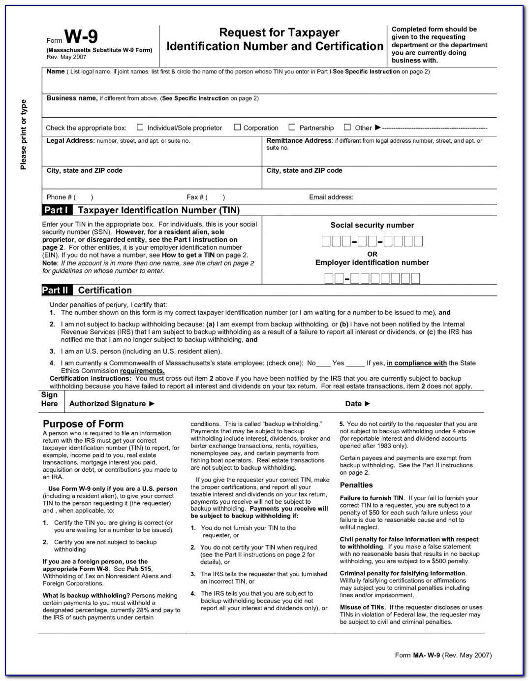 Blank W9 Form Business Templates W 9 Colorado Printable In-Printable Blank W9 Form