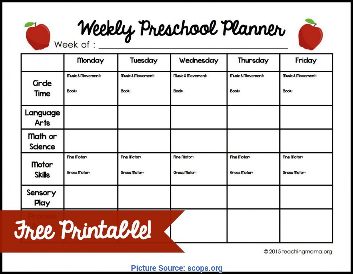 Briliant Lesson Plan Template Daycare Weekly Preschool-Daycare Weekly Lesson Plan Template