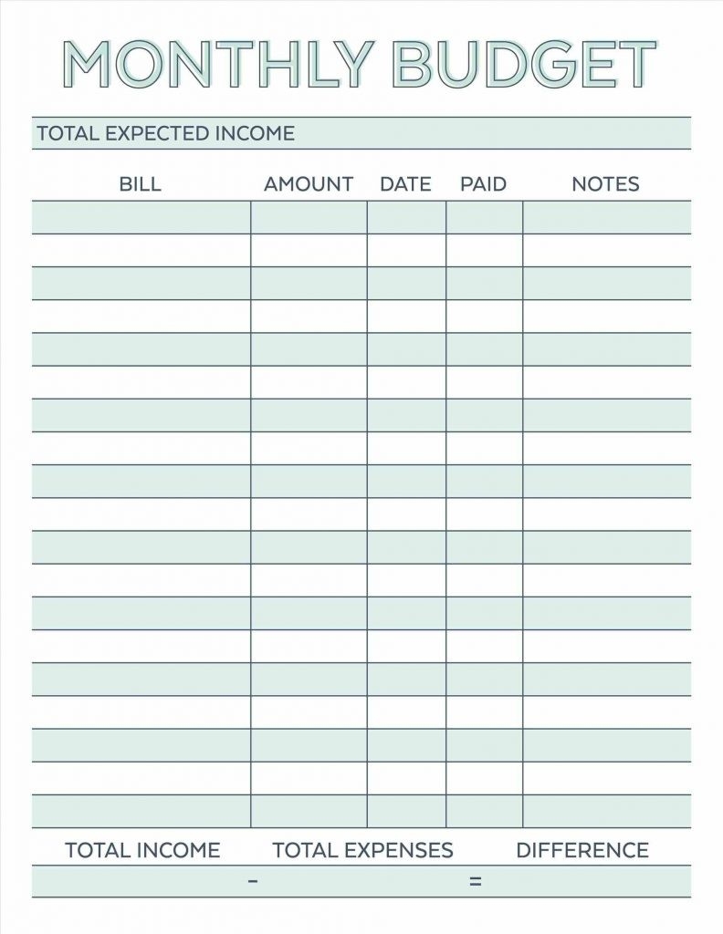 Budget Planner Worksheet Monthly Bills Template Free-Free Printable Templates For Bills