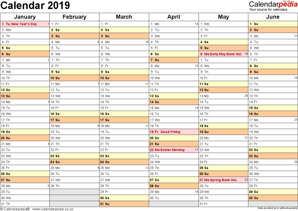 Calendar 2019 (Uk) - 16 Free Printable Pdf Templates-Monthly Calendar Uk Printable