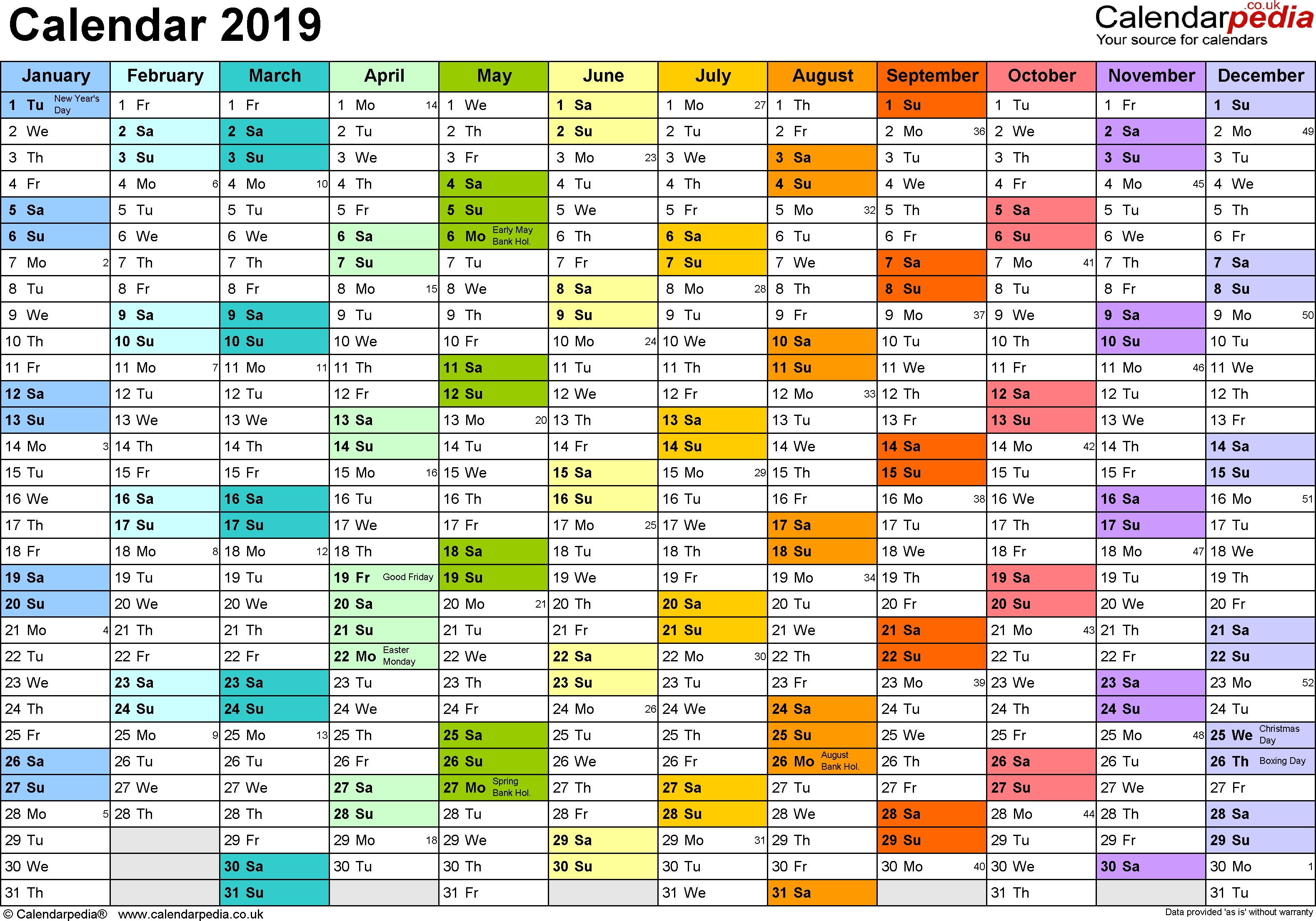 Calendar 2019 (Uk) - 16 Free Printable Pdf Templates-Monthly Calendar Uk Printable