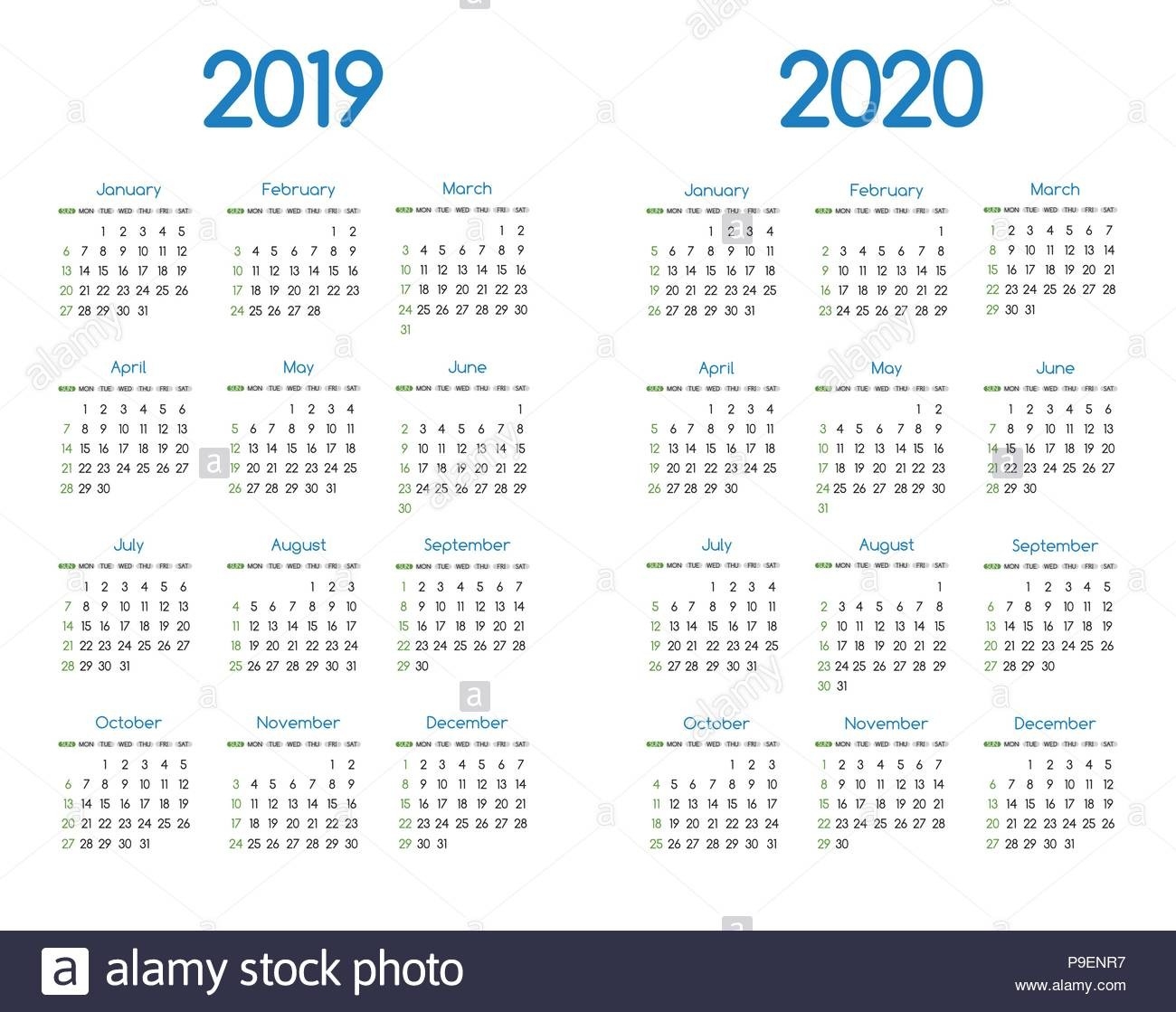 Calendar 2020 Stock Photos &amp; Calendar 2020 Stock Images - Alamy-Europe Holidays 2020 Calendar