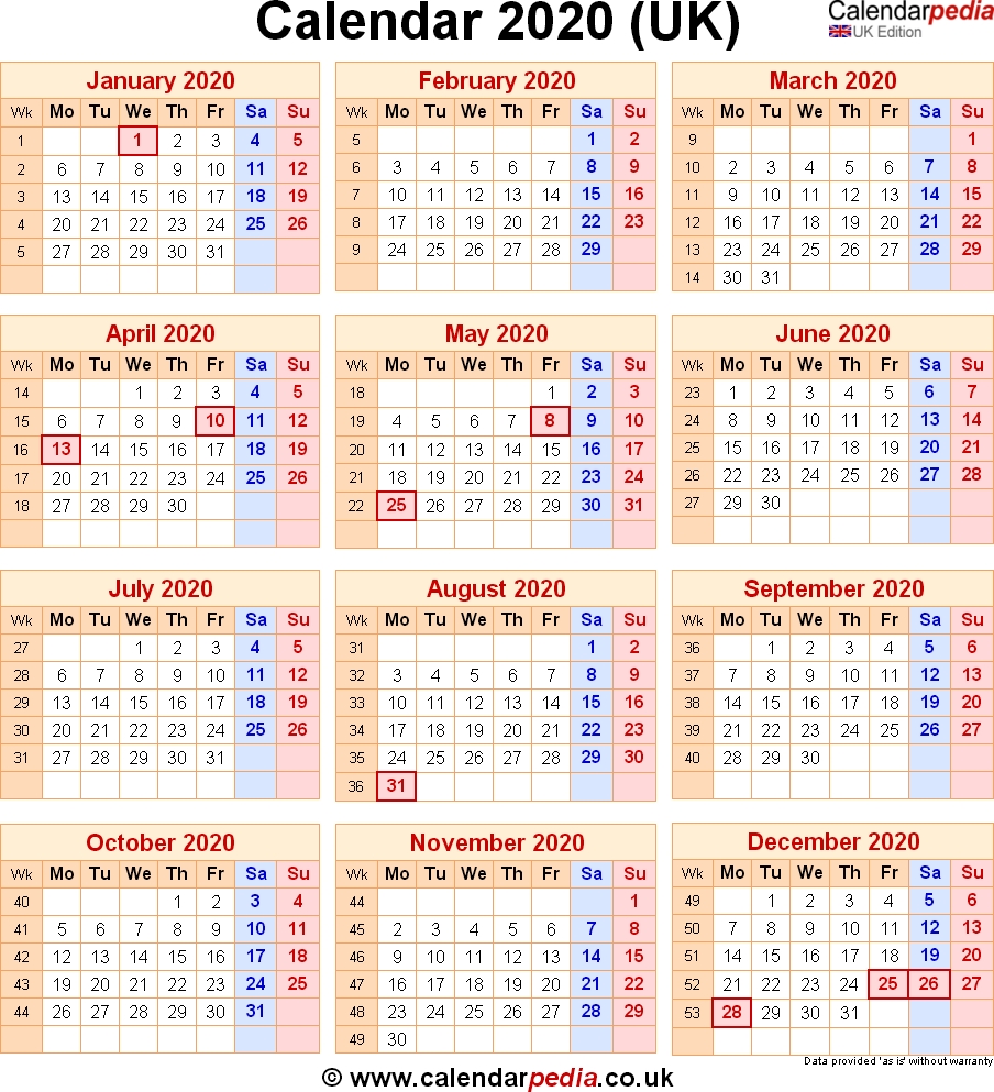 Calendar 2020 Uk With Bank Holidays &amp; Excel/pdf/word Templates-2020 Calendar With Uk Bank Holidays