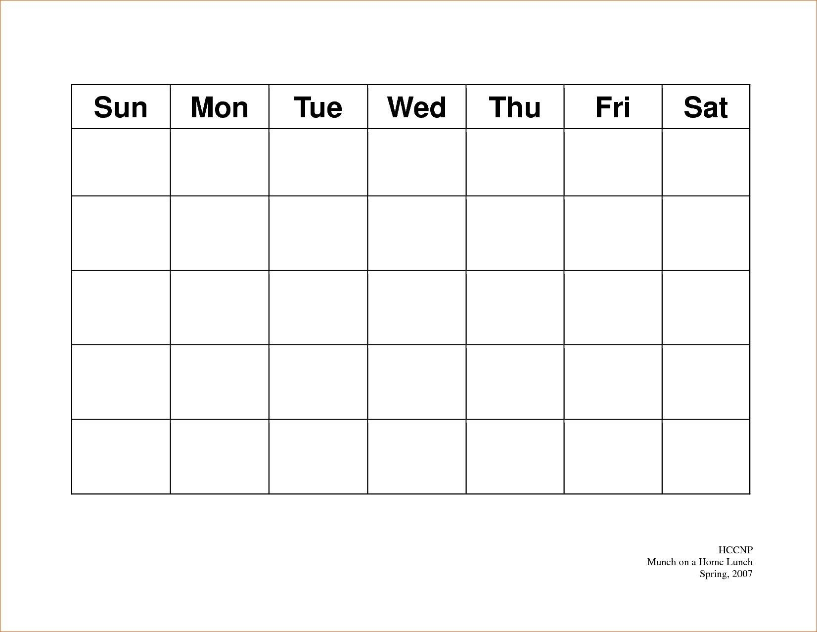 5 Day Week Calendar Templates | Calendar Template Printable