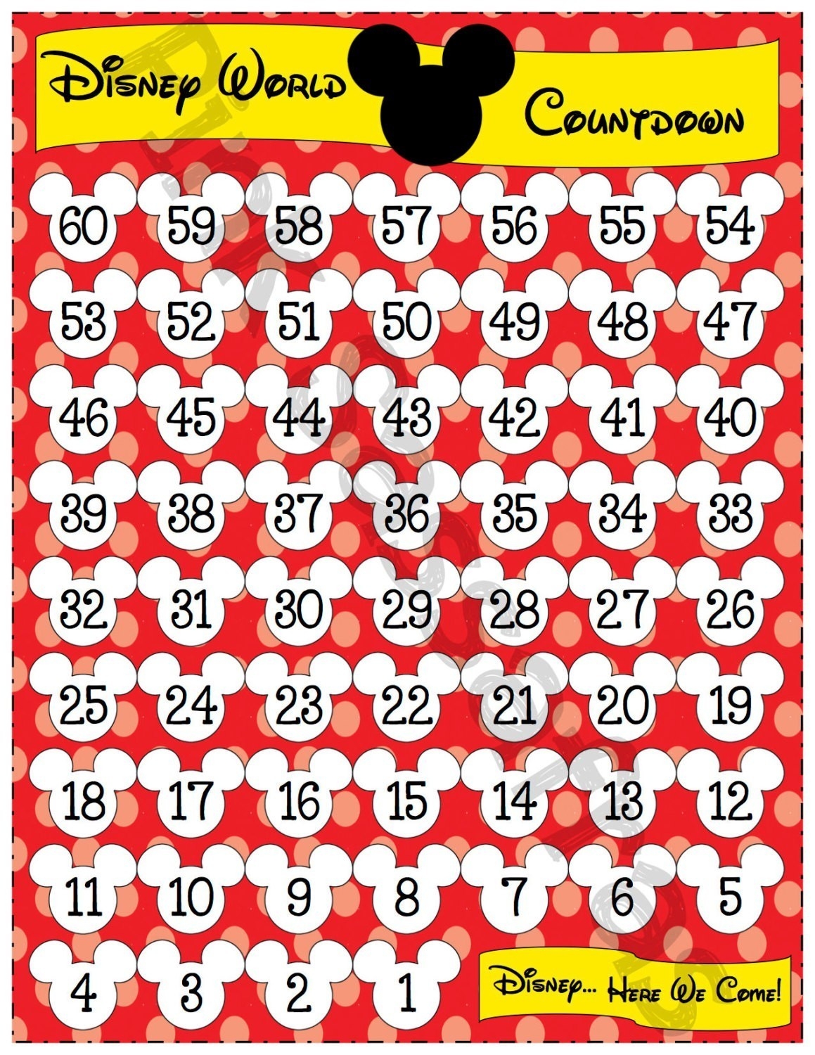 Calendar Countdown Days Calendar Countdown Days Disney-Printable Coutndown Days Template