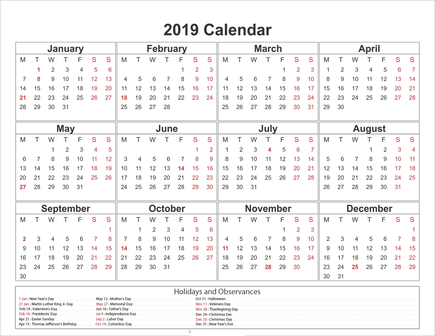 Calendar Holidays In South Africa 2019 • Printable Blank-Sa Calendar With Holidays