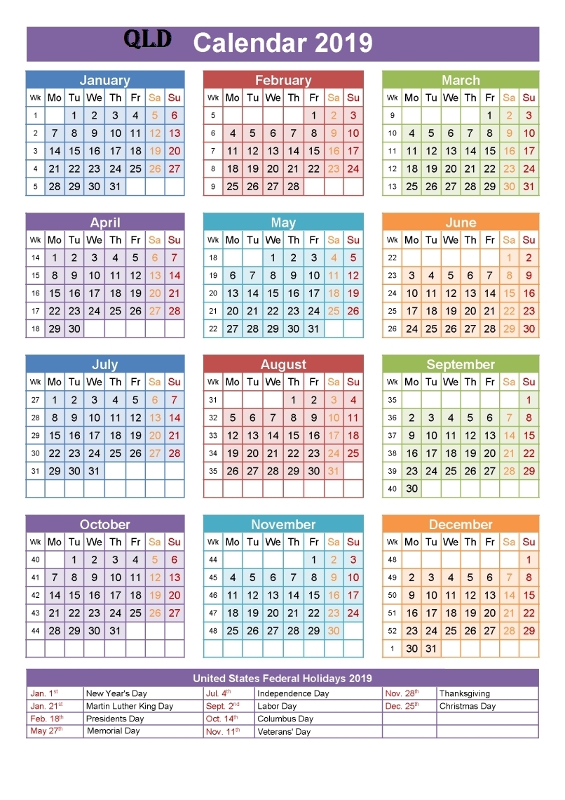 Calendar School Holidays Queensland • Printable Blank-Printable Calendar 2020 School Holidays Qld