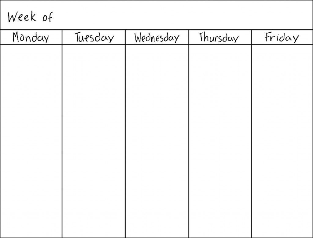 5 Day Calendar Template Calendar Template Printable