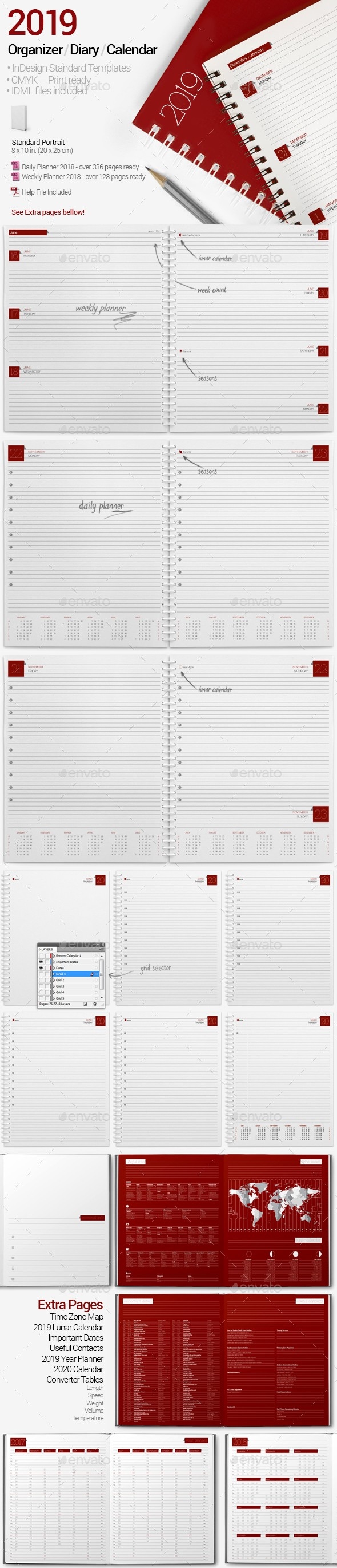 Calendar Templates &amp; Designs From Graphicriver-Indesign 2020 Calendar Template