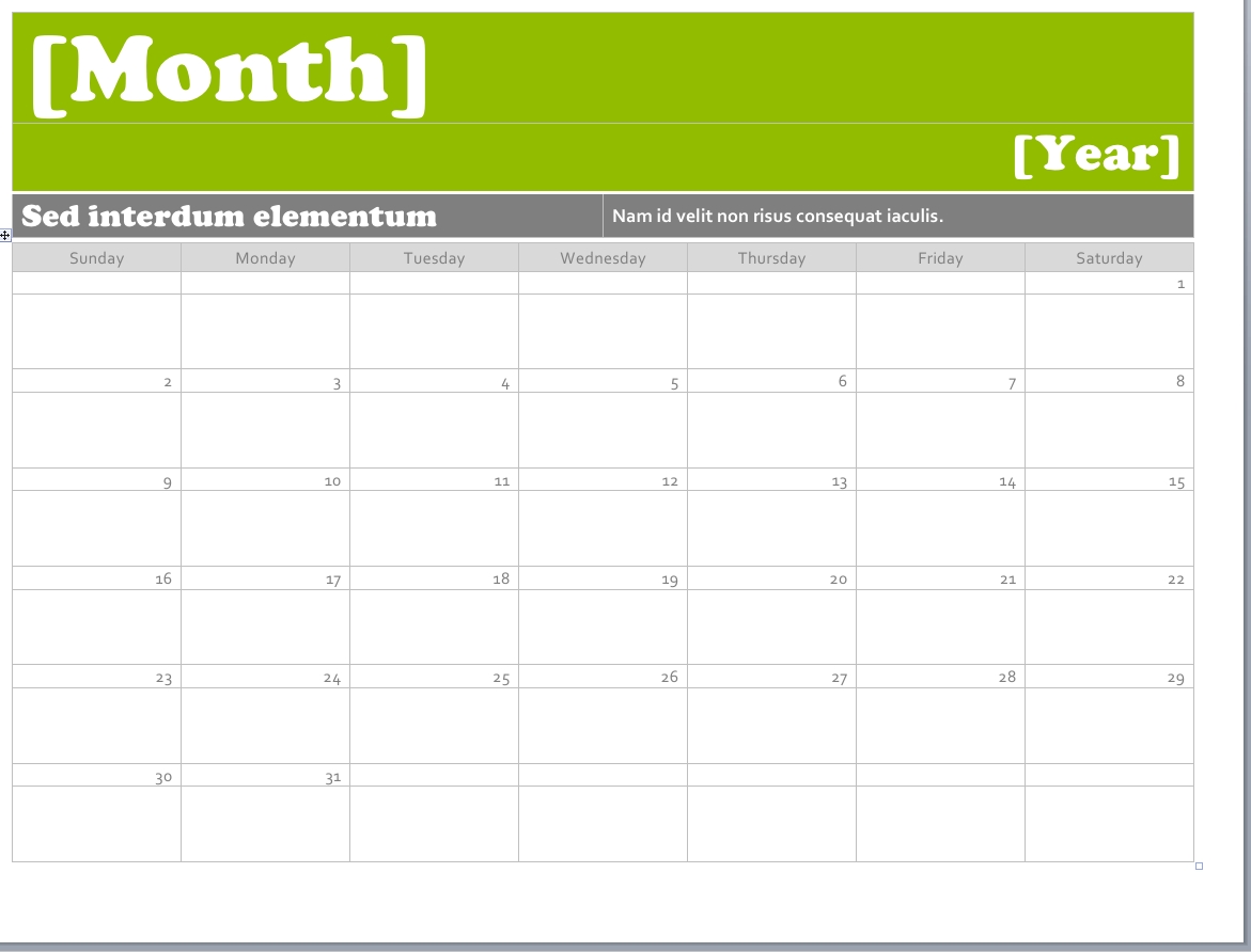 Calendar Templates For Microsoft Word 0 – Elsik Blue Cetane-Word Monthly Calendar Template Word 2010