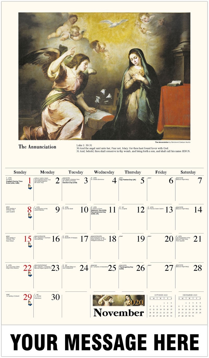 Catholic Inspiration-Monthly Catholic Church Calendar 2020-2020 Year A