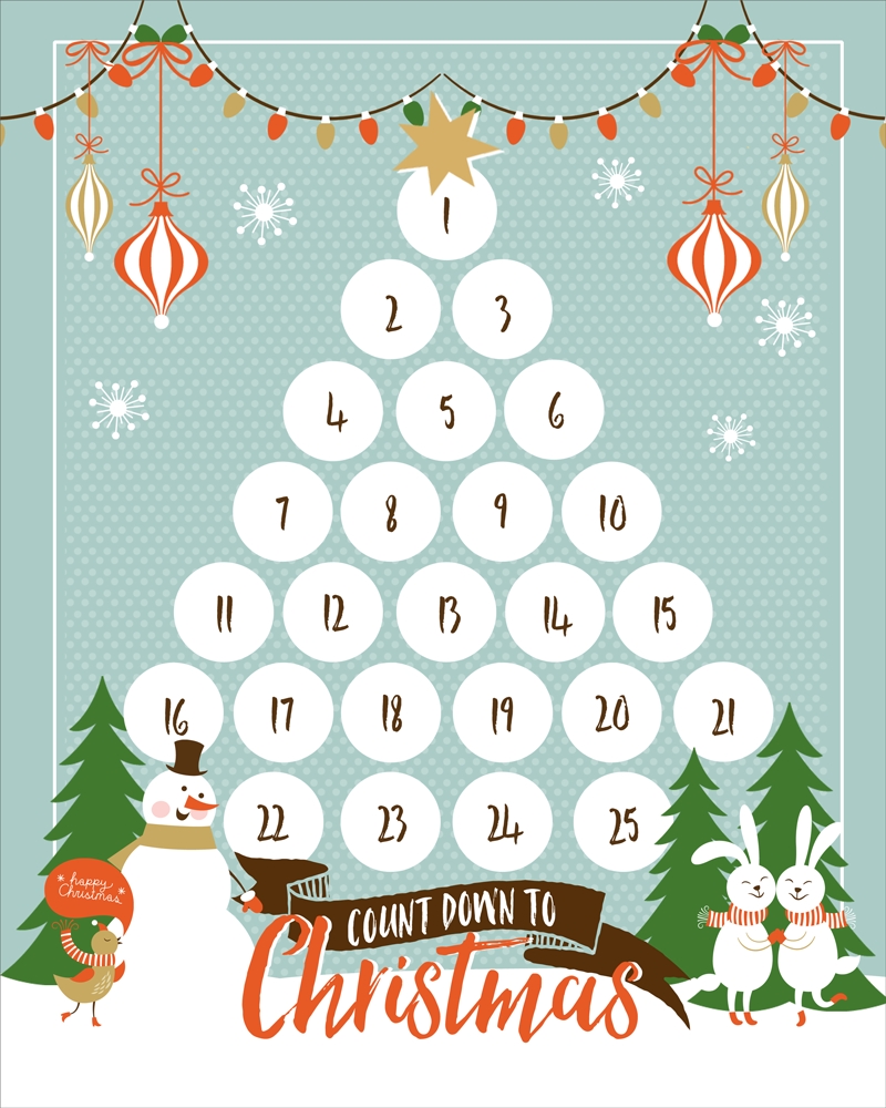 Countdown To Christmas Printable | Ogt Blogger Friends-Printable Holiday Countdown Calendar Template