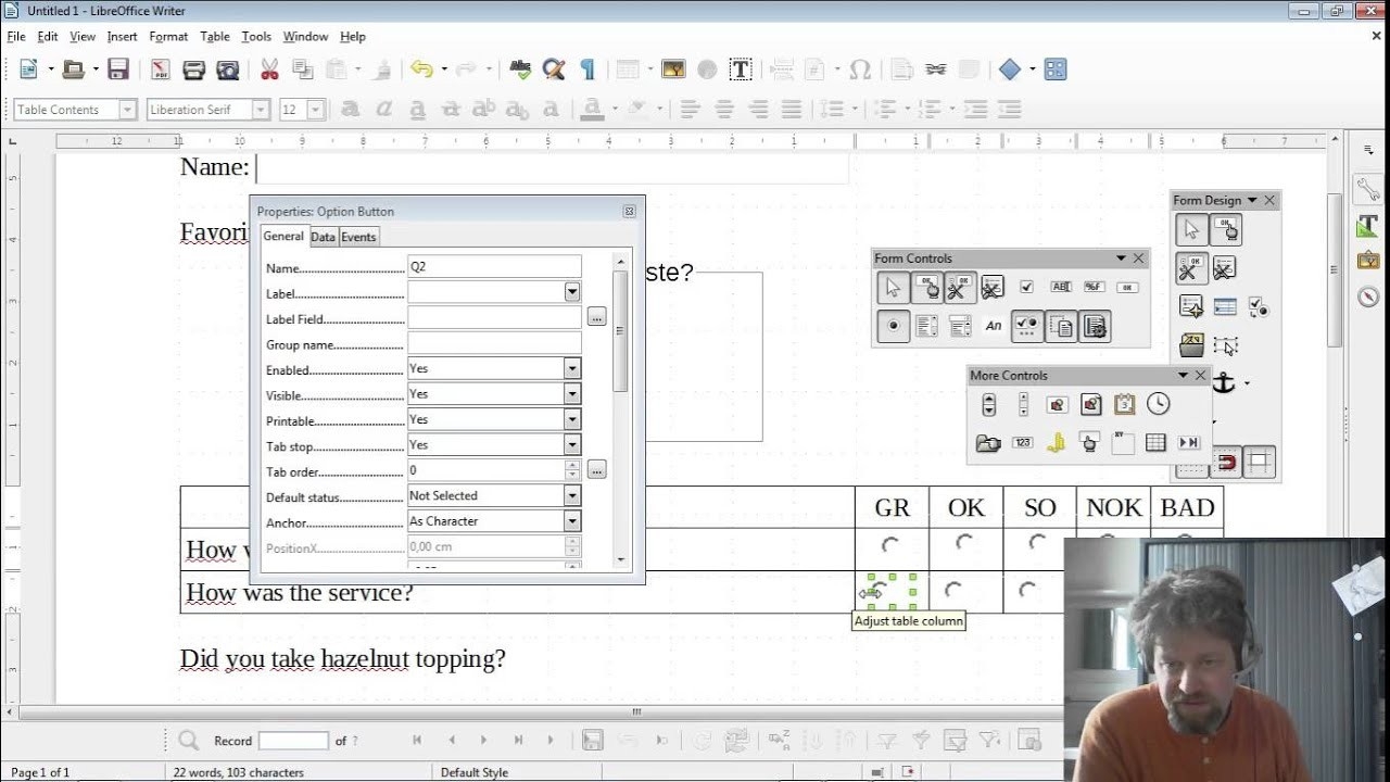 openoffice calc forms