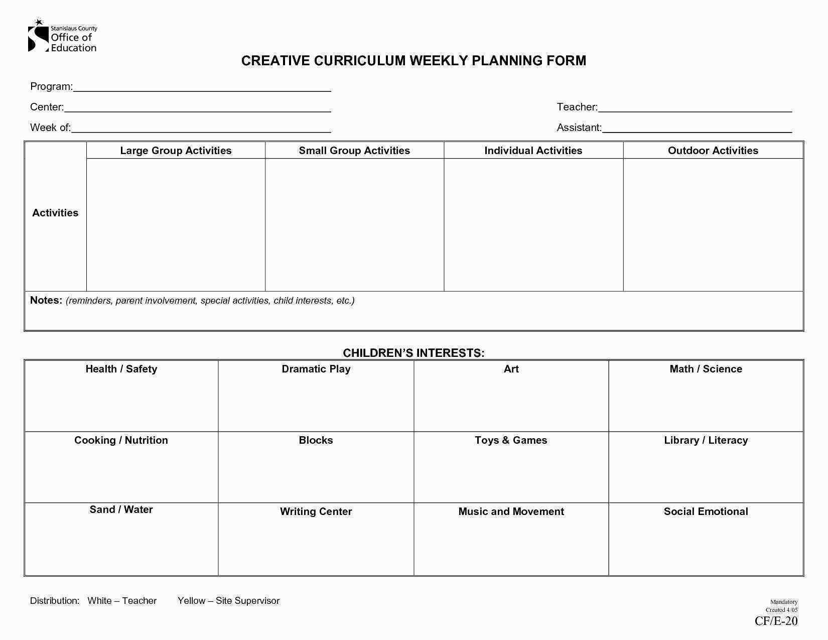 Daycare Lesson Plan Template Preschool Templates-Daycare Weekly Lesson Plan Template