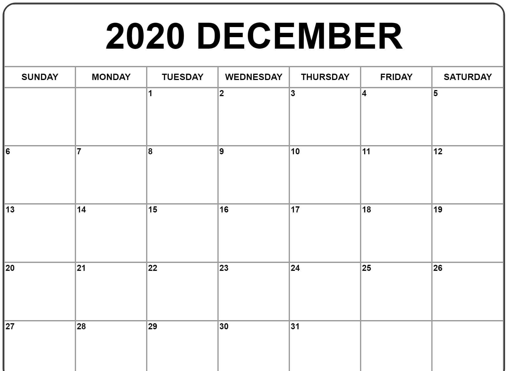 December 2020 Calendar Pdf, Word, Excel Printable Template-Printable Monthly Calendar November 2020 Excel