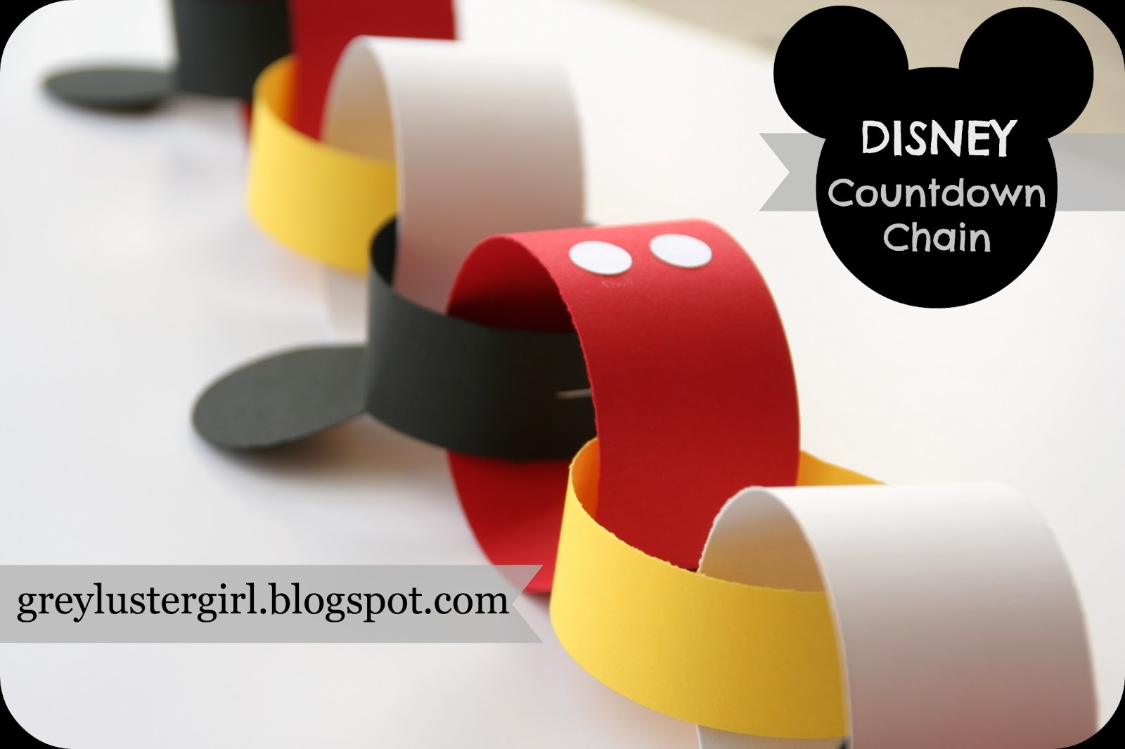 Disney Mickey Mouse Countdown Chain Tutorial --Countdown To Disney Template