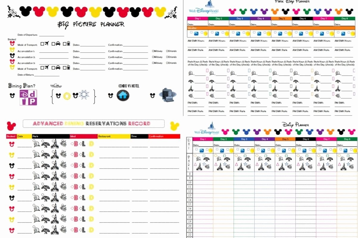 Disney Vacation Planner Template | Wesleykimlerstudio-Disney Itinerary Template Word