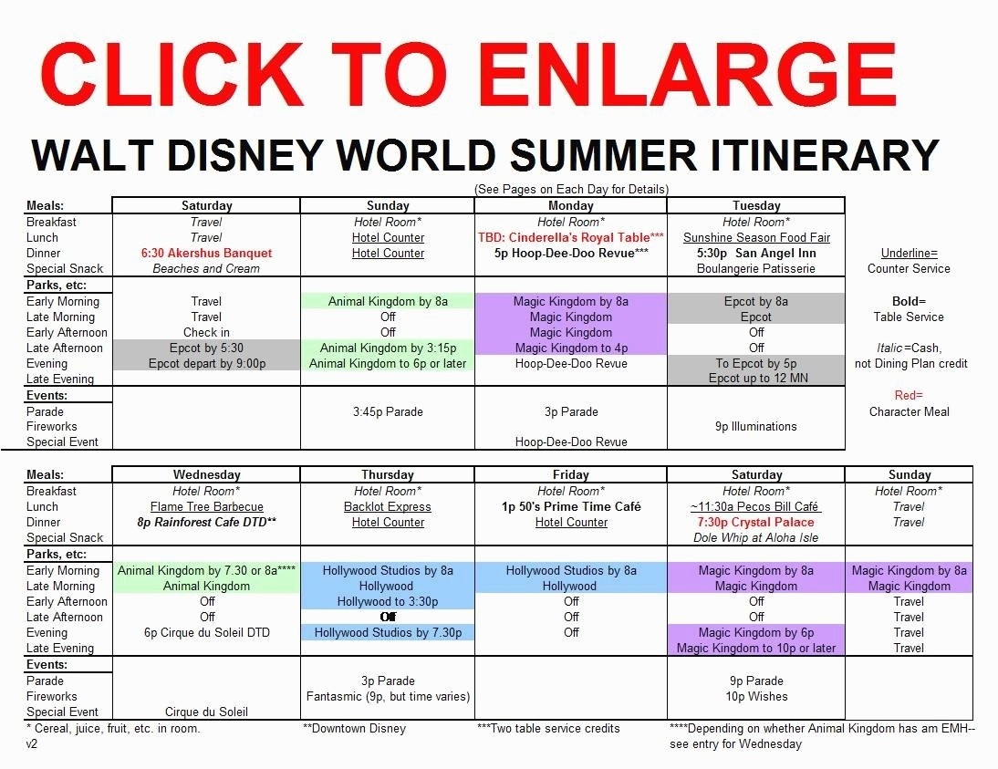 Disney World Itinerary Template 15 Disney World Itinerary-Disney World Itineray Template