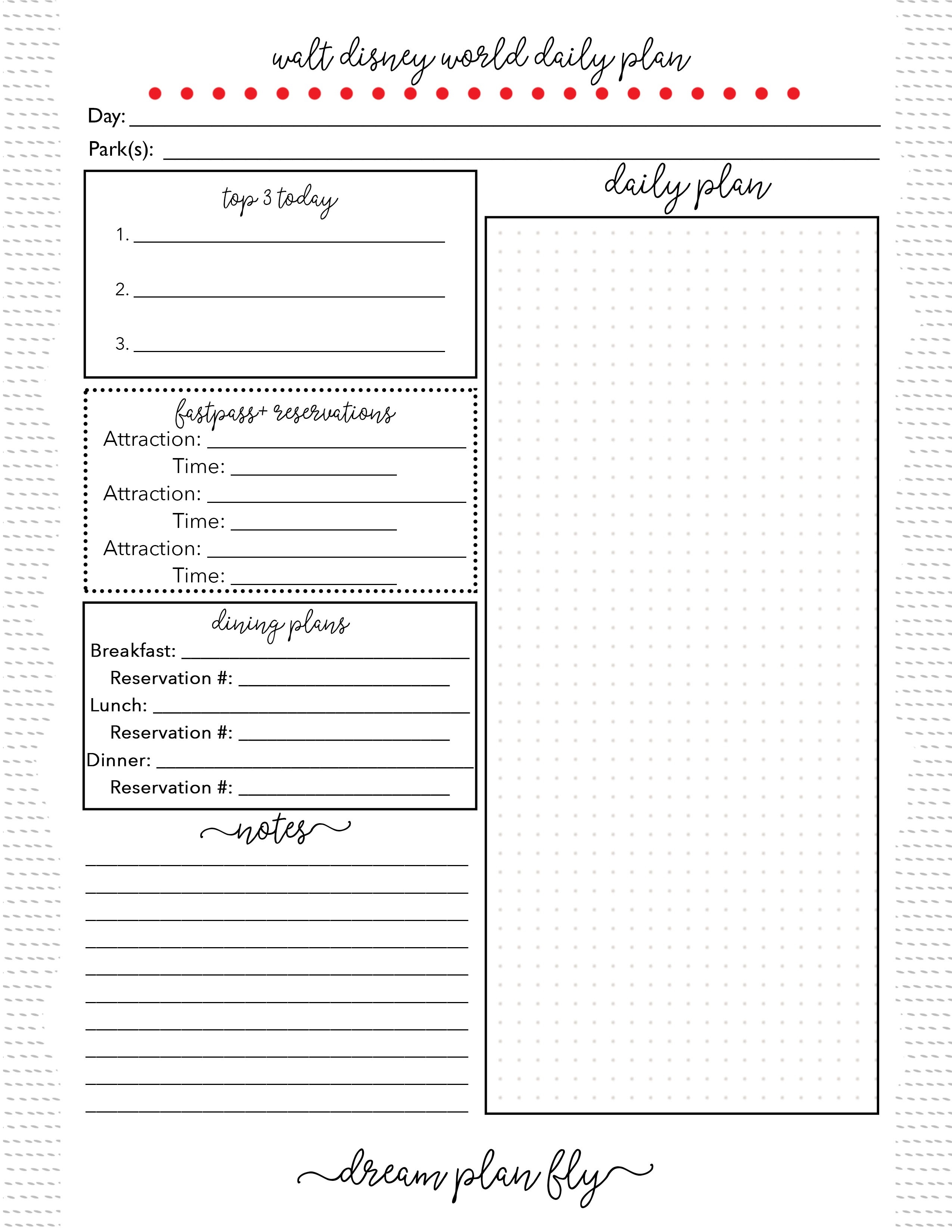 Disney World Itinerary Template Soohongp Within-Disney World Vacation Planner Templates