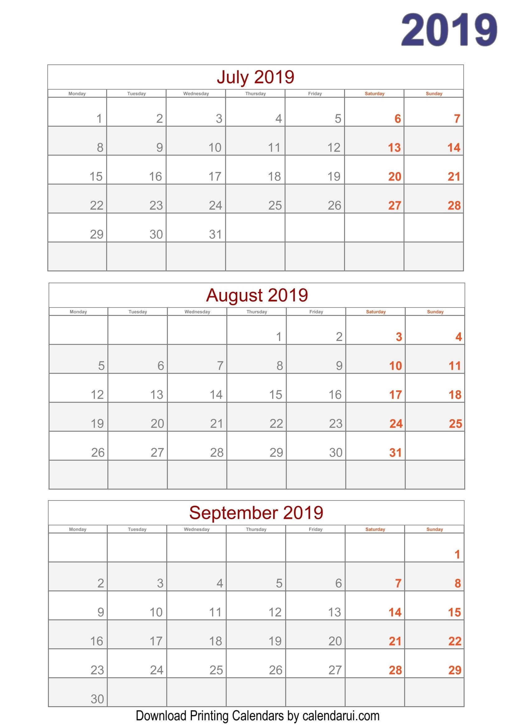 Download 2019 Quarterly Calendar Printable For Free-Blank Quarterly Printable Calendar