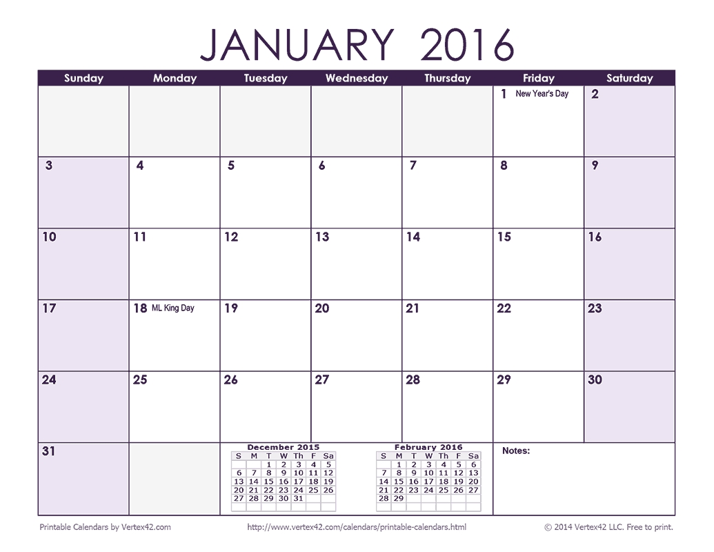 Free Printable Calendar Vertex