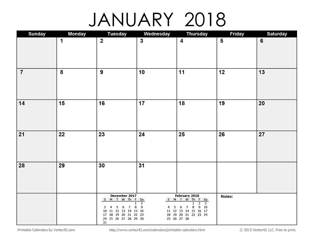Download A Free Printable Monthly 2018 Calendar From-Two Blank Monthly Calendar Templates