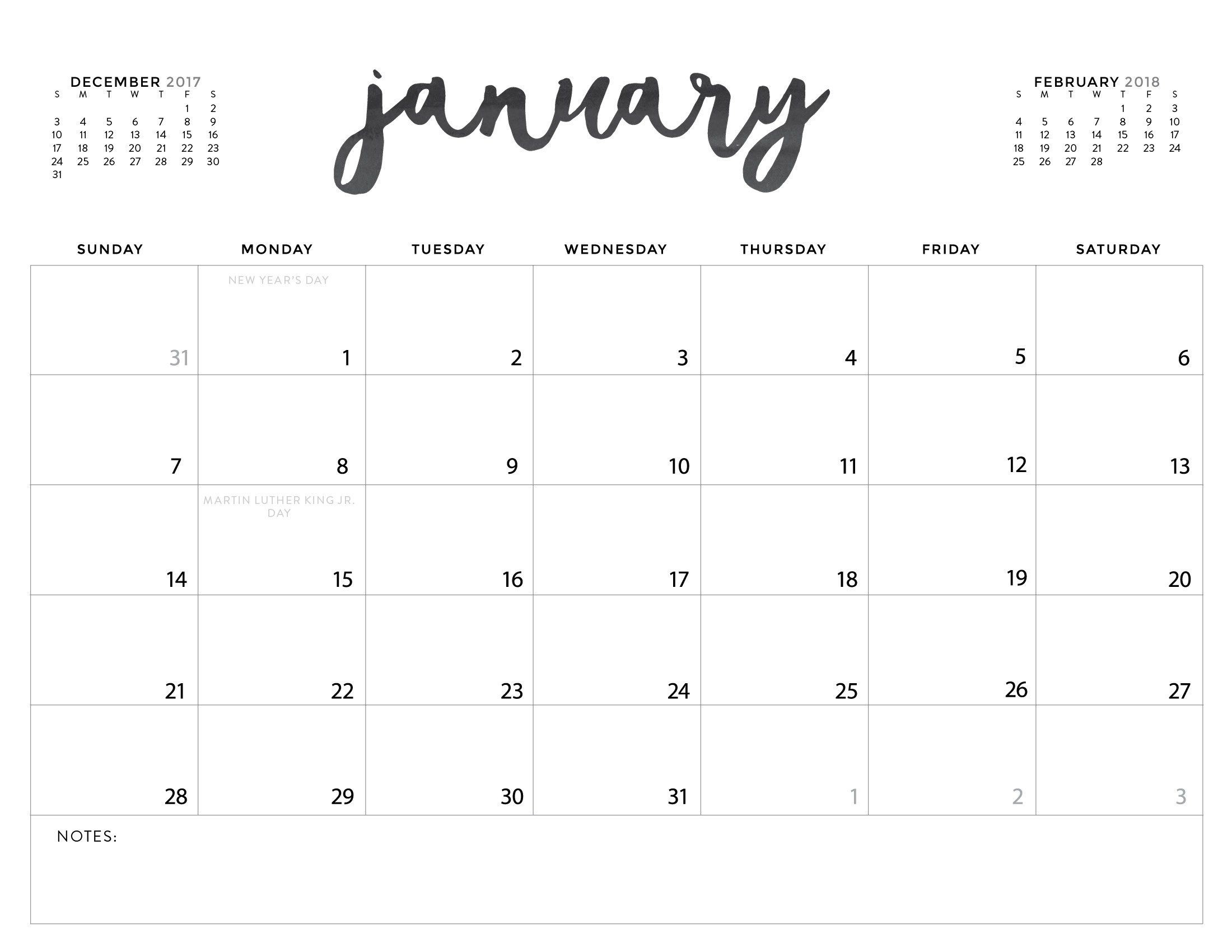 Download Your Free 2018 Printable Calendars Today! There Are-8.5 By 11 Blank Calendar Month