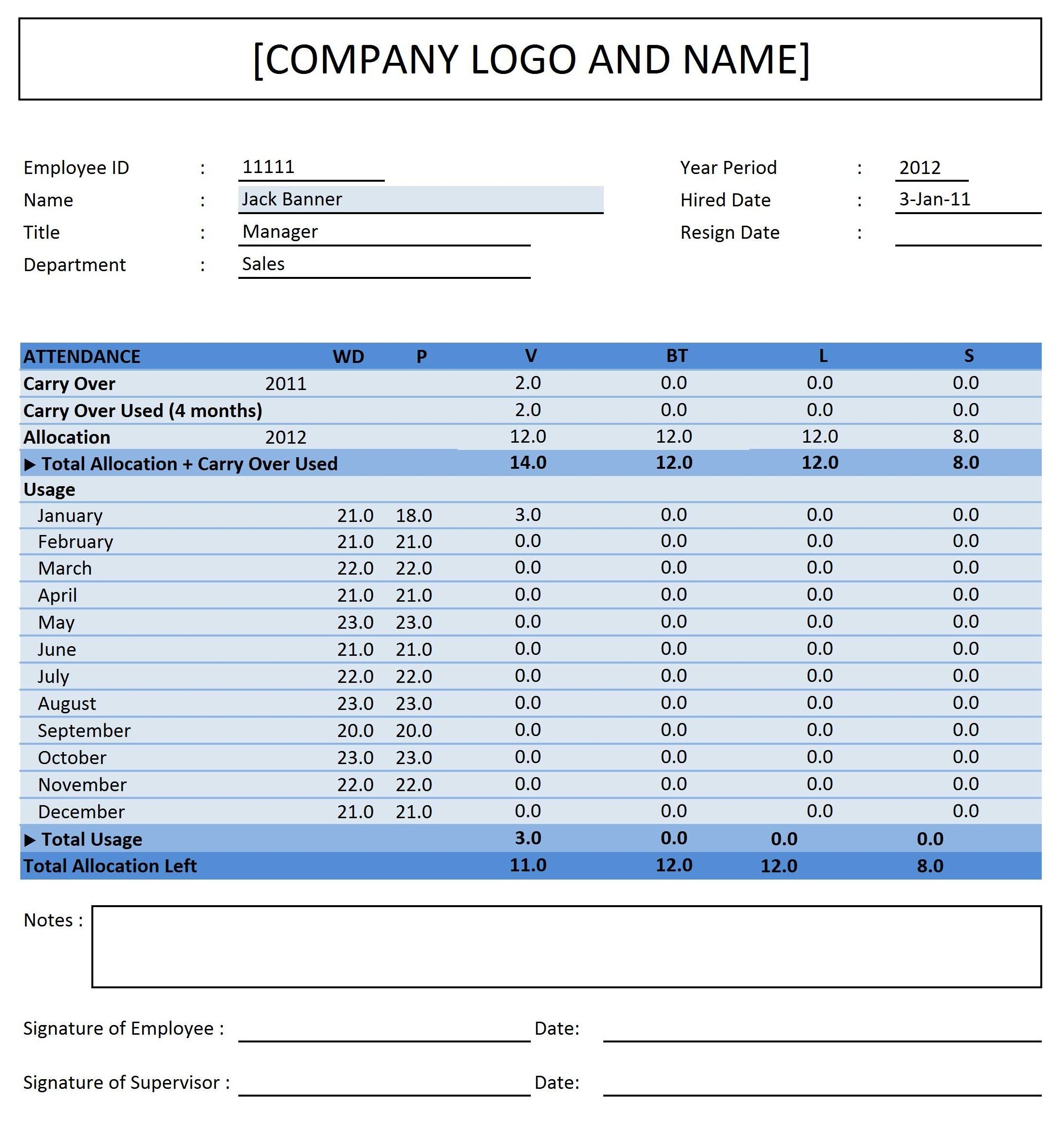 Employee Attendance Tracker | Excel Templates | Excel-Excel Trackers Employee Planner Templates