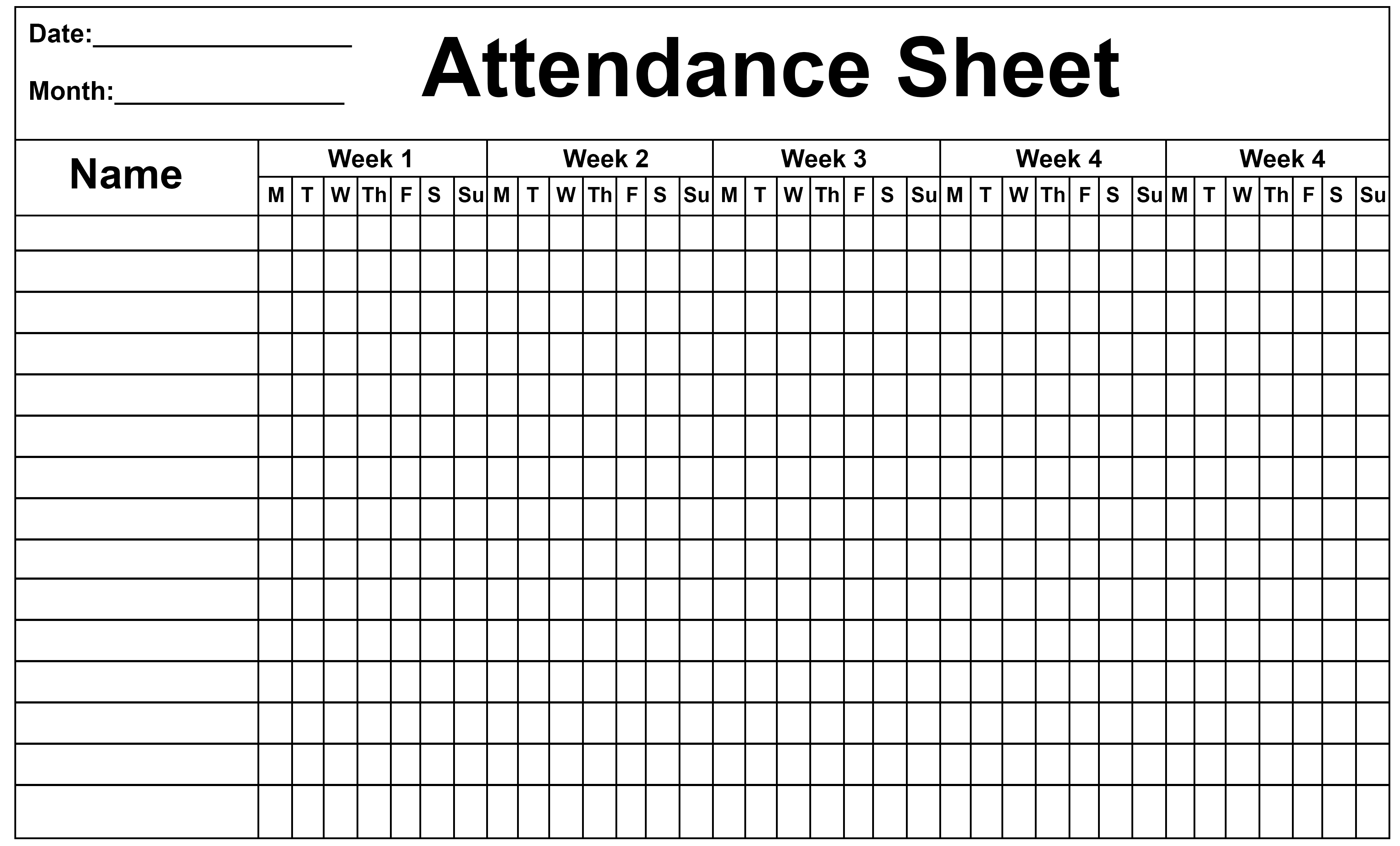 employee monthly attendance sheet pdf download