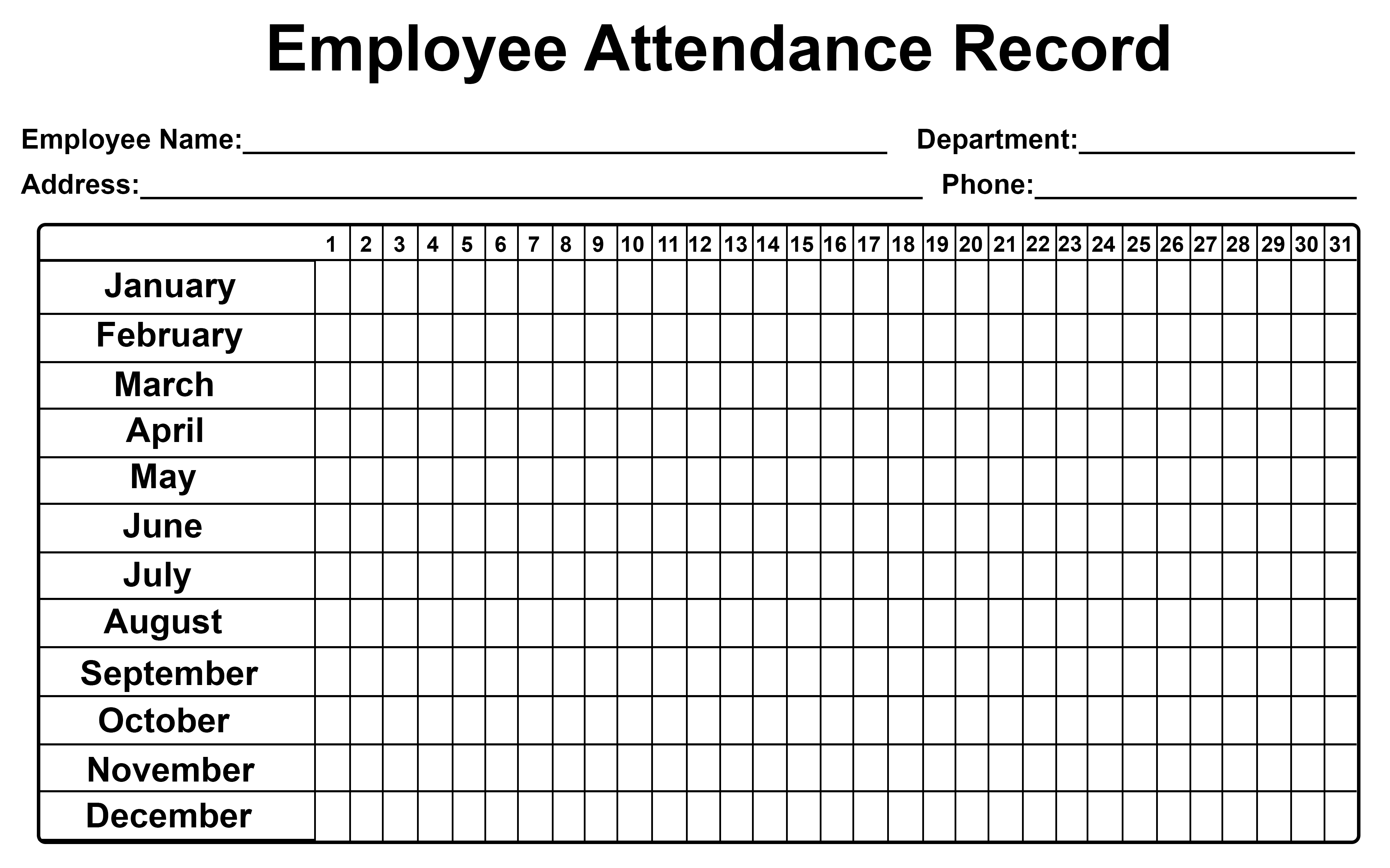 Employee Attendance Tracker Sheet 2019 | Printable Calendar Diy-2020 Employee Attendance Tracker Template Free