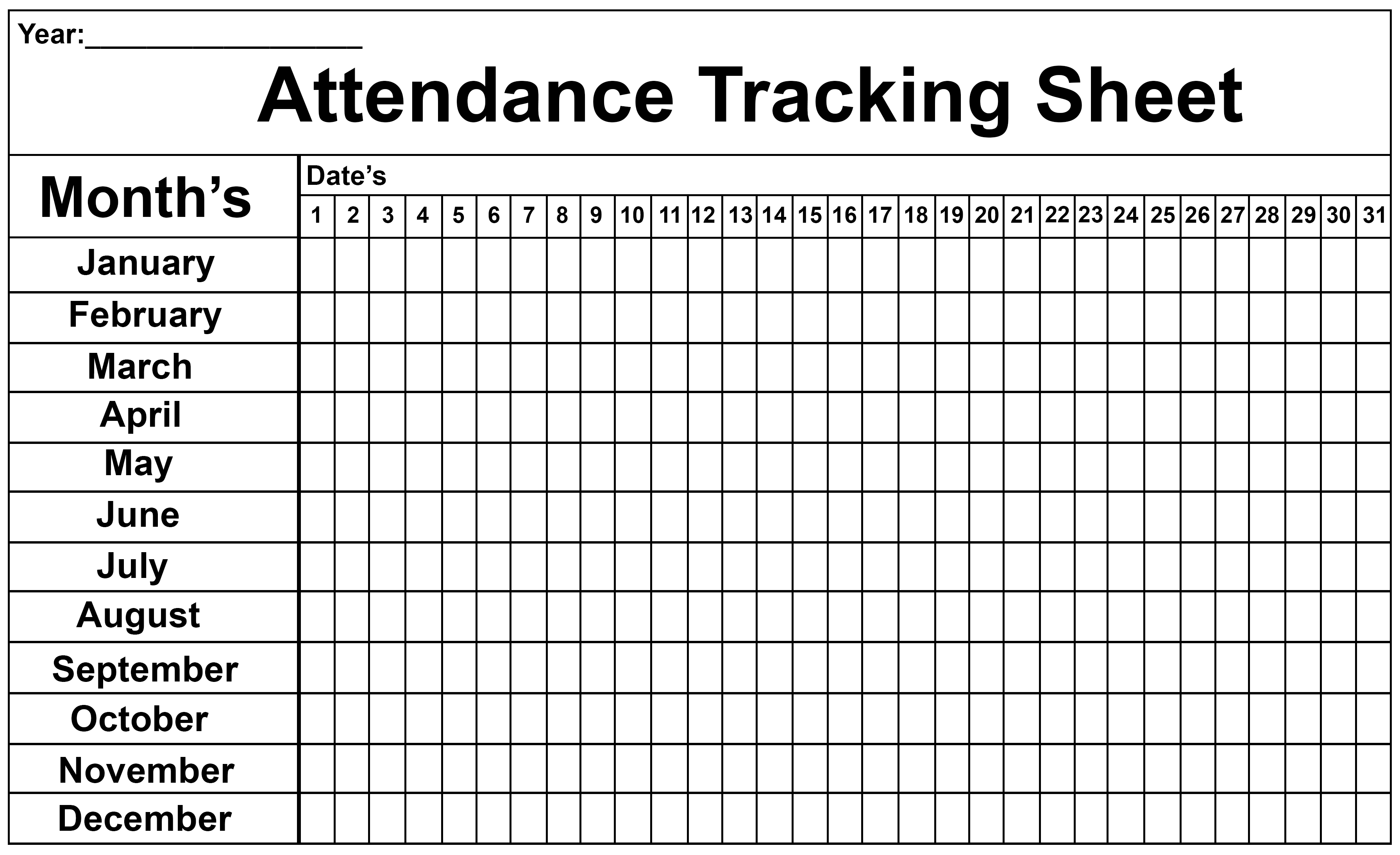 Employee Attendance Tracker Sheet 2019 | Printable Calendar Diy-Monthly Employee Attendance 2020