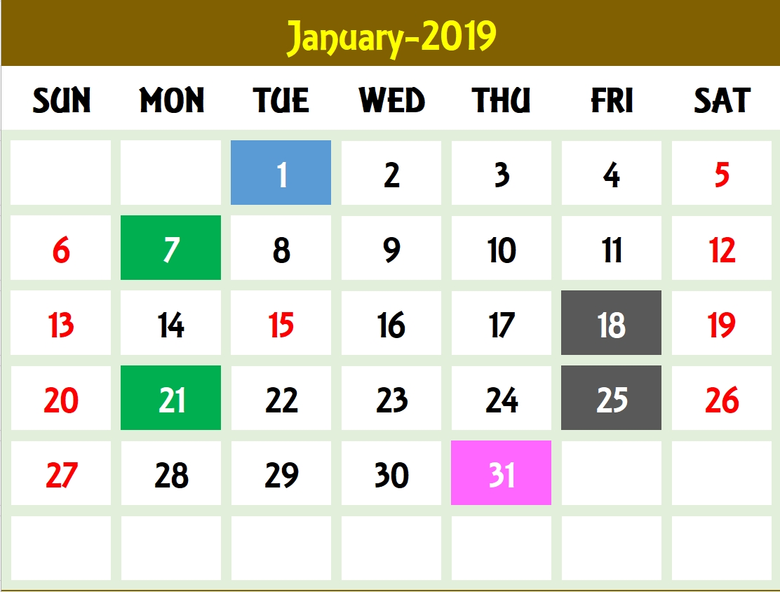 Excel Calendar Template - Excel Calendar 2019, 2020 Or Any Year-12 Months To View Monthly Calendar