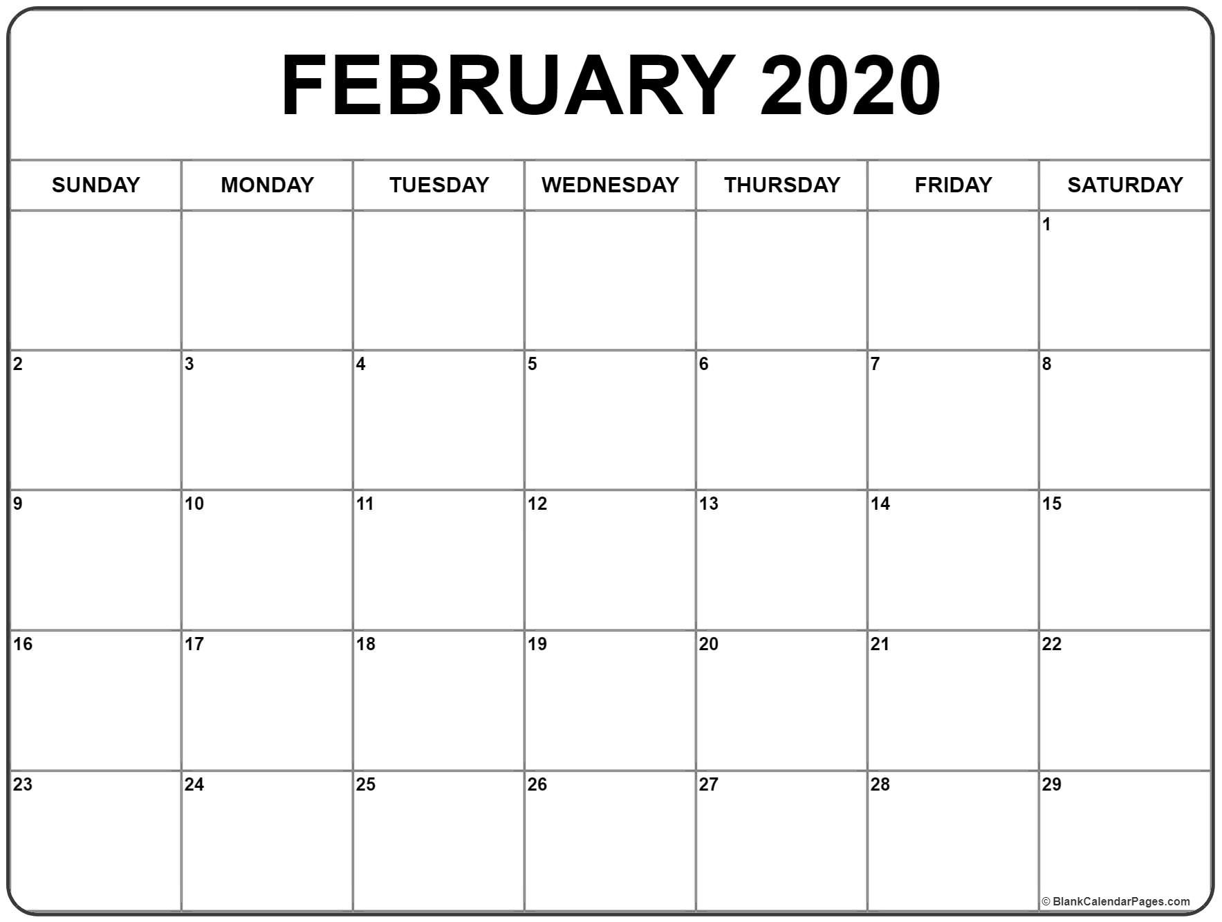 February 2020 Calendar | Free Printable Monthly Calendars-January And February 2020 Calendar