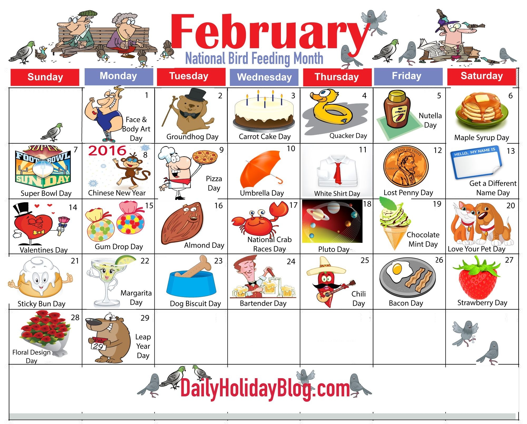 Calendar Holidays Special And Wacky Days Calendar Template Printable   February Holiday Calendar Family Fun Life Holiday Calendar Holidays Special And Wacky Days 