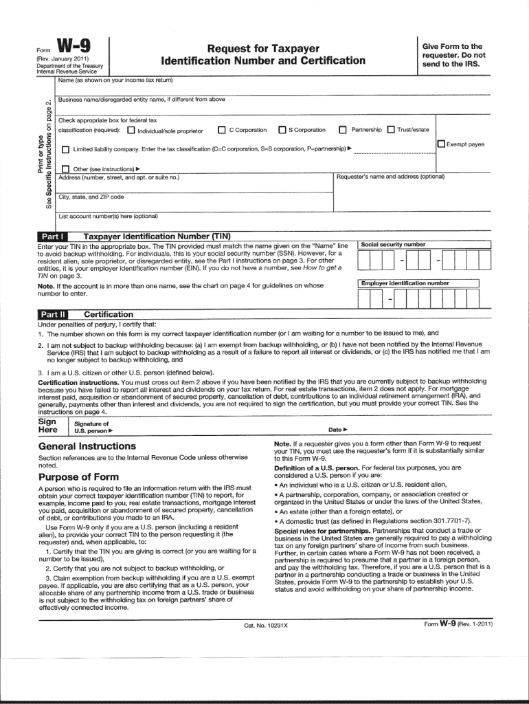 W9 Form 2020 TAX