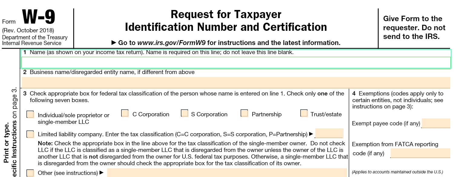 Fillable W-9 Form: Get Free Irs W-9 Template Online (2018-Free Printable W-9 Forms Blank