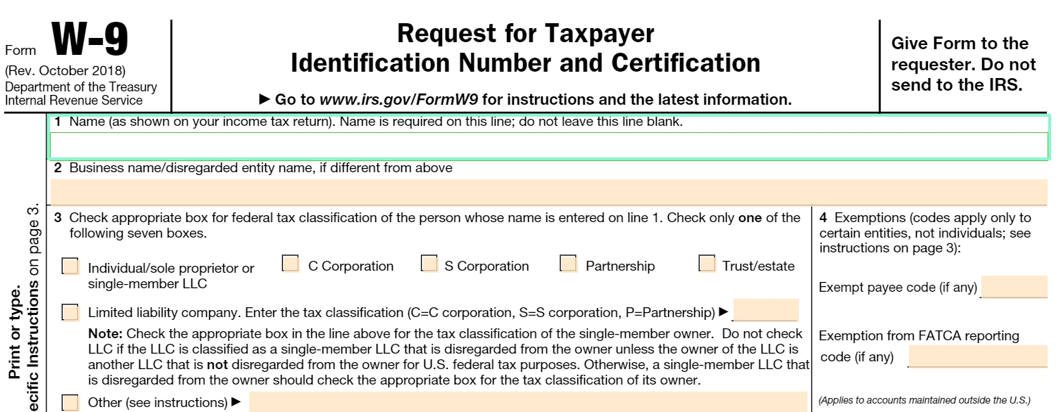 Fillable W-9 Form: Get Free Irs W-9 Template Online (2018-Printable Blank W 9 Forms Pdf