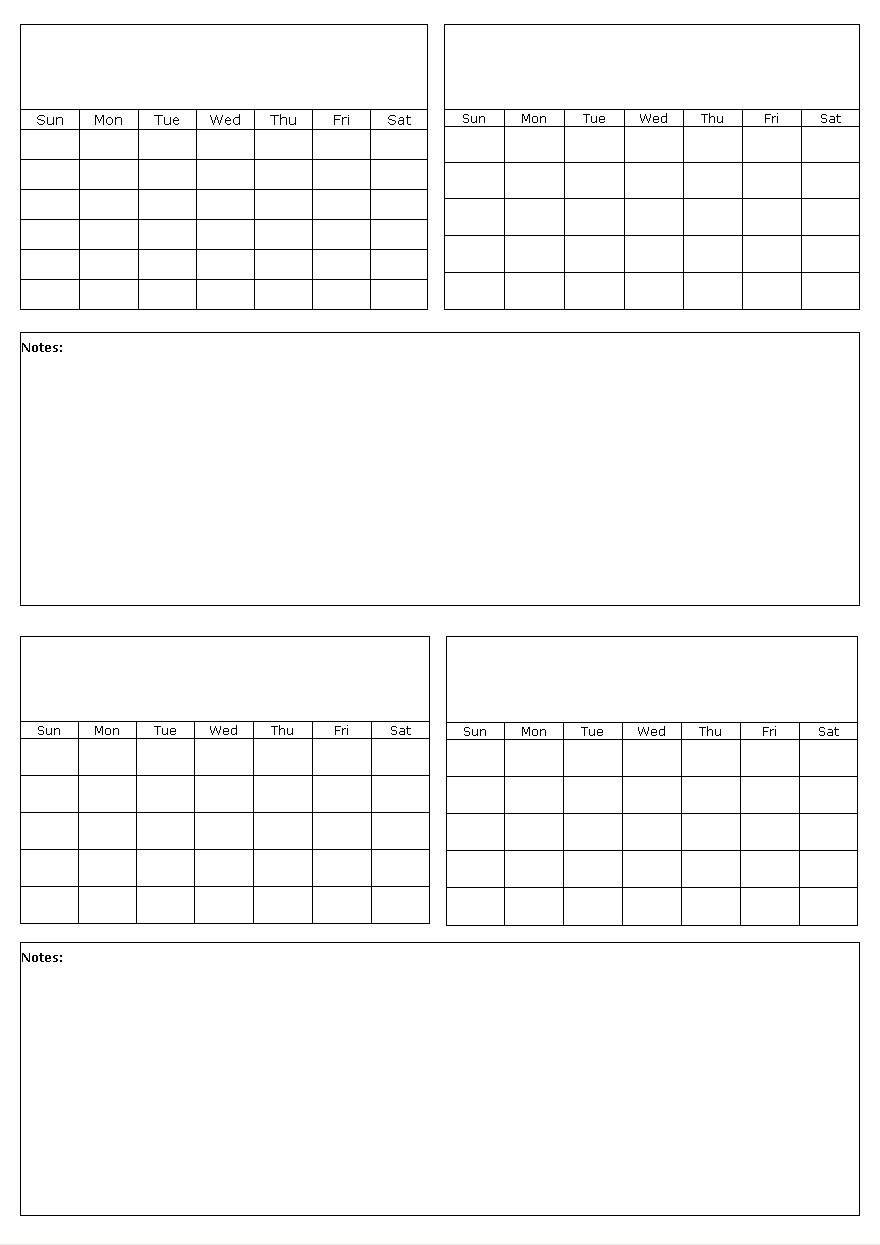 Four Months On A Page Blank Calendar Template-Free Calendar Template 4 Months To A Page
