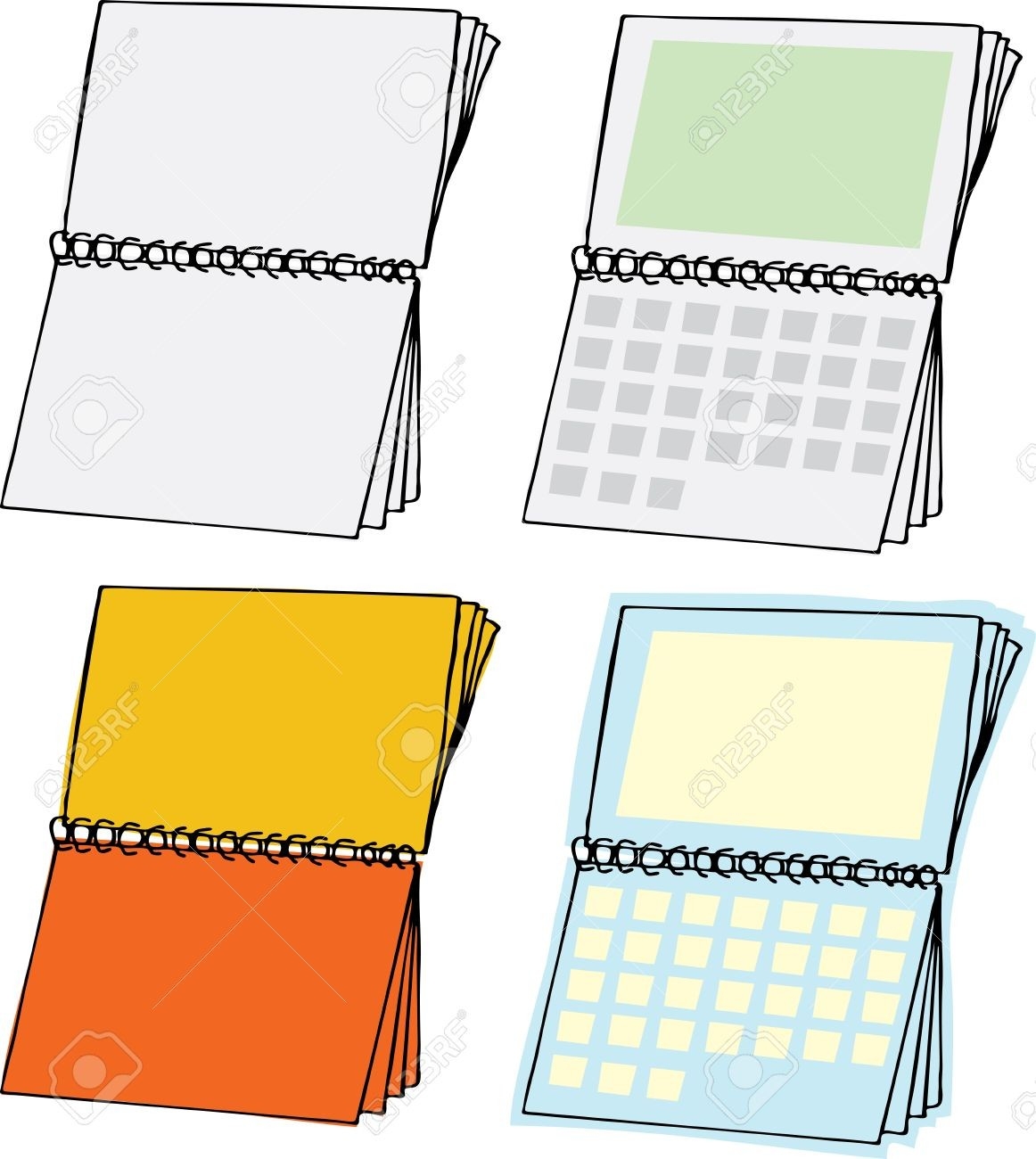 Four Types Of Blank Spiral Bound Calendars-Blank Spiral Bound Calendar