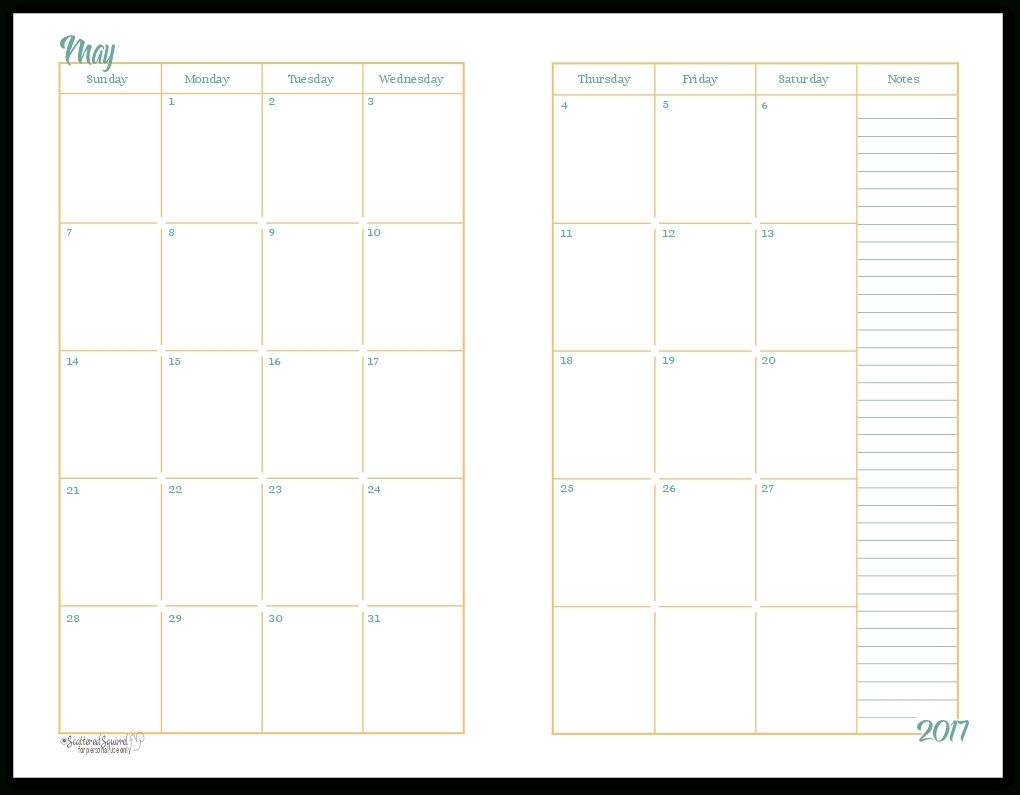 Free 2 Page Monthly Calendar Template • Printable Blank-Free 2 Page Calander Templates