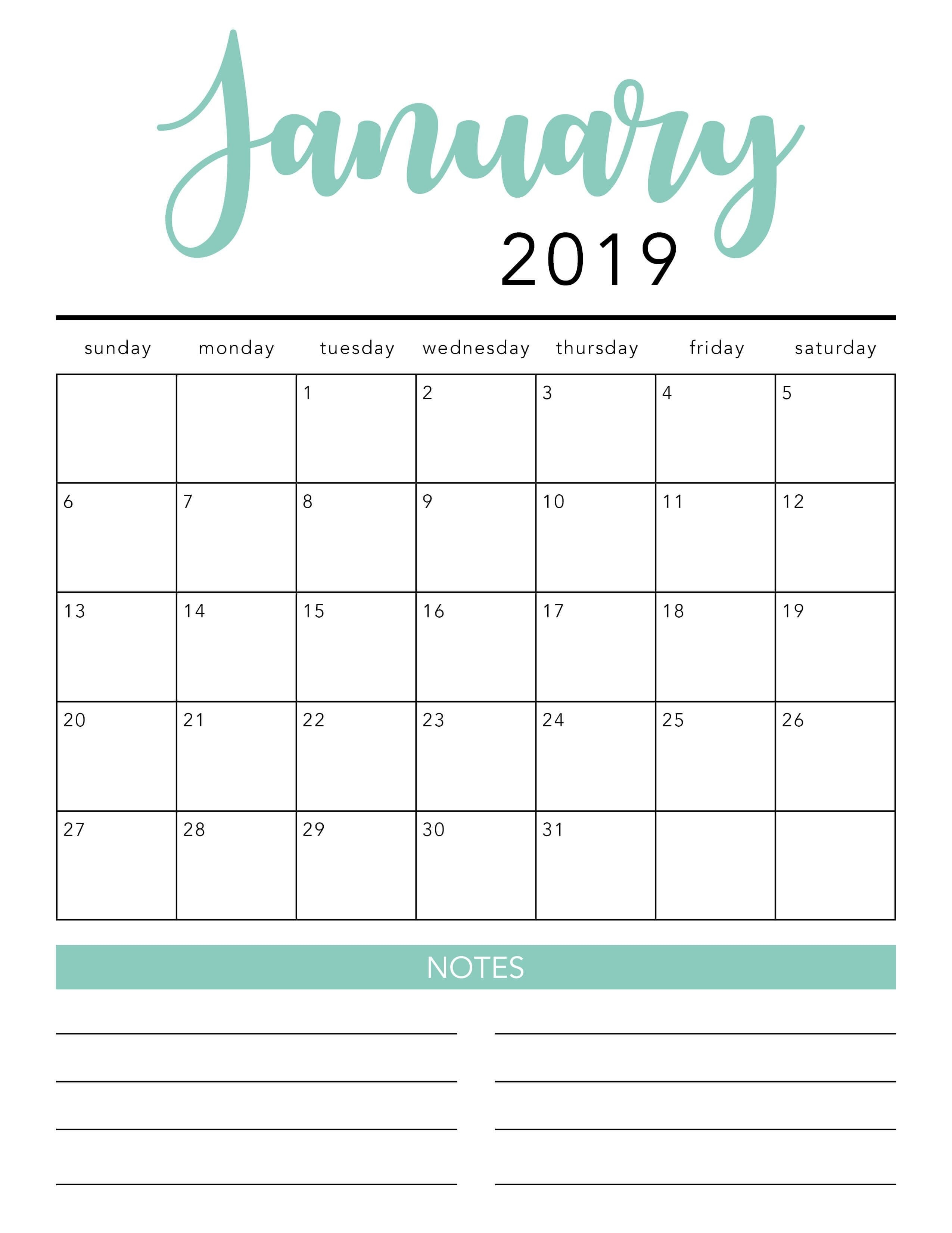 Free 2020 Printable Calendar Template (2 Colors!) - I Heart-Blank Monthly Calendar Printable 2020 Bills Schedule